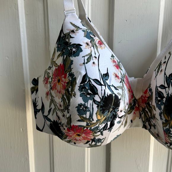 Cacique Lightly Lined Floral Balconette Bra - Picture 3 of 7